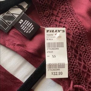 NWT tilly’s maroon romper